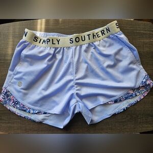 Simply Southern Blue Cheer Shorts size XL Polyester Pockets